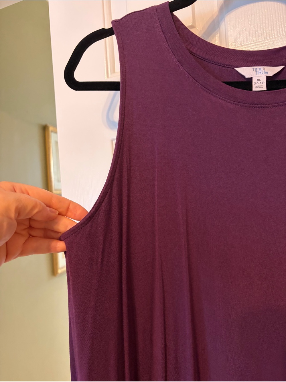 Time and Tru Sleeveless Swing Tank Dress in Deep Plum, Size XL π - Picture 3 of 8